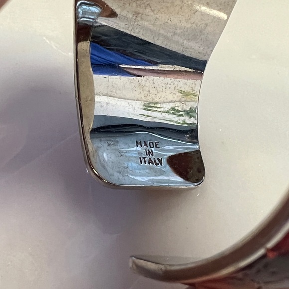 Tod’s Cuff Snake Skin Red Leather Bracelet - Picture 6 of 6